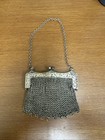 Antique Art Nouveau German Silver Chain Mail Link Coin Purse Chatelaine Mesh 3 
