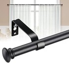 Curtain Rod Heavy Duty Window Drapery Matte Black