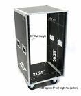 16u Space Studio Rack Case With 4  Wheels  Open Case  No Lids