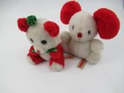 Vintage Russ Berrie 6  Plush Animal Lot Of 2 Kisses Mouse And Twinkle Bear