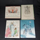 Mid Century Modern Christmas Greeting Card Set Of 4 Vtg Holiday Ephemera 1950s