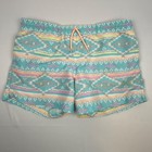 Chubbies Xl Swim Trunks Shorts Aztec Tribal Turquoise Elastic Drawstring