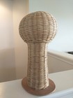 Vintage Wicker Head 13  Hat Wig Stand Display Store Mannequin Form Handmade
