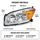 Headlights For 2009-2012 Toyota Rav4 Chrome Amber Headlamps Left Right Pair