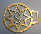 Vtg  British  Brass Horse Equestrian Bridle Medallion-pretzel