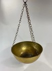 Set Of 2 Vintage Brass Hanging Bowl Planters 12in Mcm Mid Century Modern Gold   