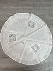 Lot Of 2 Vintage White Cotton Circle Table Covers