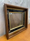 Antique Eastlake Victorian Walnut Frame With Black Trim   Hand Carved Etching