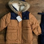 Osh Kosh Boy s Outerwear Snowsuit Bibs   Zip Up Jacket W hood Sz 2t Blue  Brown