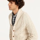 Nwt J Crew Cotton Cable Knit Shawl Collar Button Up Cardigan Sweater Ivory White