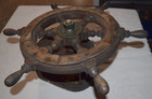 18  Wooden Ship s Helm With Pedestal  Nautical Steering Wheel