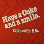 Vntgcoca-cola 80s T-shirt have A Coke And A Smile coke Adds Life   Kids L 14-16 