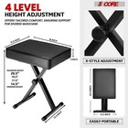 5 Core Keyboard Bench 3  Padded Piano Stool Adjustable 20 5  Heavy Duty Portable