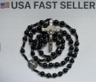 Saint St Benedict Wooden Rosary For Men Women Black Prayer Beads Crucifix Cross