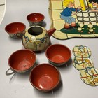 Vintage 1950   s Ohio Art  boy   Girl Wishing Well  Children s Tin Tea Set