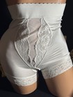 Vtg High Waist Shorts Leg Satin Shaper Panties Girdle Shapewear Pin-up Glam