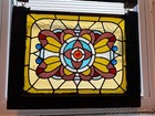 Pair Of Antique Victorian Chicago Stained Leaded Glass Windows W  Jewels