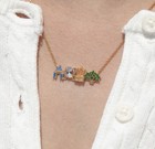 Gold Disney World Parks Icon Necklace Kingdom Epcot Hollywood Animal Gold Tone