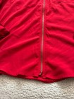 Michael Kors Women Long Roll Tab Sleeve Full Zip Blouse Red Size L