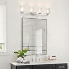Bathroom Vanity Lighting With Dual Glass Brushed Nickel Modern Wall Mount Light
