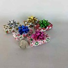 Set Of 5 Miniature Christmas Presents With  Bows 1 12 Mini Dollhouse Shirt Boxes