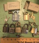 Lot Vintage Locks 7 Total With  Keys Antique Padlocks