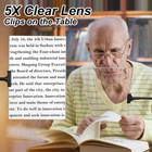 5x Magnifying Glass With Clip For Reading  10x6 Inch Large Full Page Magnifier W