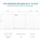 Extra Wide Baby Gate 66-75 Inch  Adjustable Pet Gate For Stairs   Doorways     