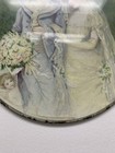 Vintage Antique Round Glass Flue Cover Victorian Girl Boy Wedding 9 5   