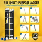 Bryner Folding Step Ladder 19 6ft 7 In 1 Multi-purpose Folding Adjustable 330lbs