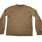 Polo Ralph Lauren Men s 100  Cotton Knit Crewneck Sweater Tan beige      small