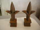 Lot Of  2  Antique Cast Iron Ornamental Fence Topper Finials 6  Tall  very Rare 