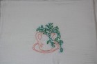 Set Of 4 Vtg Hand Embroidered Dish Towels Flour Sack Towels Country Kitchen