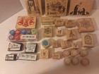 Christmas Wood Mount Rubber Stamp Lot 38 Pieces Vintage Stampin  Up 