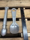 Vintage Marathon Aluminum Shortening   Ice Cream Scoop   Tongs Mcm Advertising