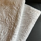 Cynthia Rowley King Pillow Shams Cases Pair 2 White Quilted Cotton Blend 37x21