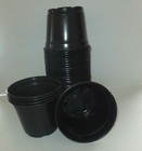 6 Inch Round Black Plastic Pots - Set Of 15 -  6  X 4 4    Flower Pot Nursery
