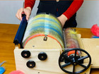 Large Wooden Drum Carder Wool Fiber Blending Tool Alpaca Pet Hair Hand Crank Us
