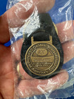 Rare Nos Vintage 1987 Krispy Kreme 50th Anniv Key Thob Key Fob Leather Brass New