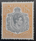 Bermuda Stamp  127 Variety - King George Vi  1938  12sh   6p