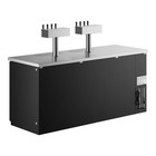 Black Kegerator   Beer Dispenser With 2 Quadruple Tap Towers  3  1 2 Keg Capacit