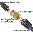 2pcs Brass Pressure Washer Hose Extension Coupler  M22-14mm Male X M22-14mm M   