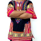 Dashiki Shirt Style African Clothing Vintage Caftan Boho Hippie Top Blouse 1size