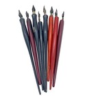 Vintage Calligraphy Fountain Dip Pen Set Assorted Nibs Plastic Wooden Handles