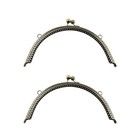 20cm Half Round Frame Kiss Clasp  Smooth Grip Metal Buckle Lock - 2 Pcs For Diy