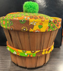Vintage Round Wicker Sewing Basket With Insert  Lynel Industries W  Box