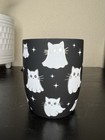 New Cobwebs   Cauldrons Halloween Black Ghost Cats Soft Touch Mug
