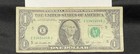  1 Dollar Bill In Fair Condition With Serial Number 03454048  ink Error On  4 