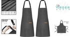 2 Pack Kitchen Aprons Adjustable Bib Pockets Men Women Black Pinstripes