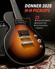 Donner Dlp-124 Electric Guitar With Gig Bag Hh Pickup Solid Body Glossy Sunburst